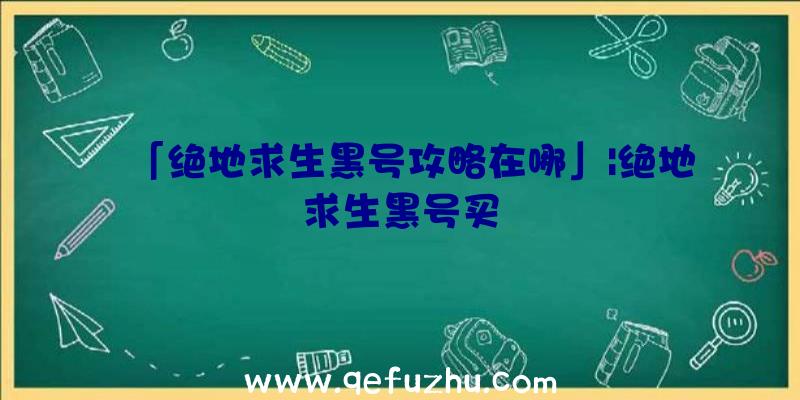 「绝地求生黑号攻略在哪」|绝地求生黑号买